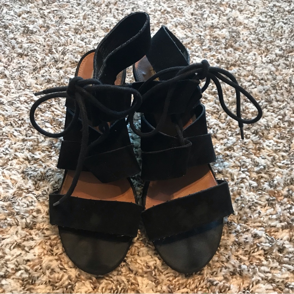 3/$20 Steve Madden Emalena Black Suede Dress Sandal - Picture 4 of 12